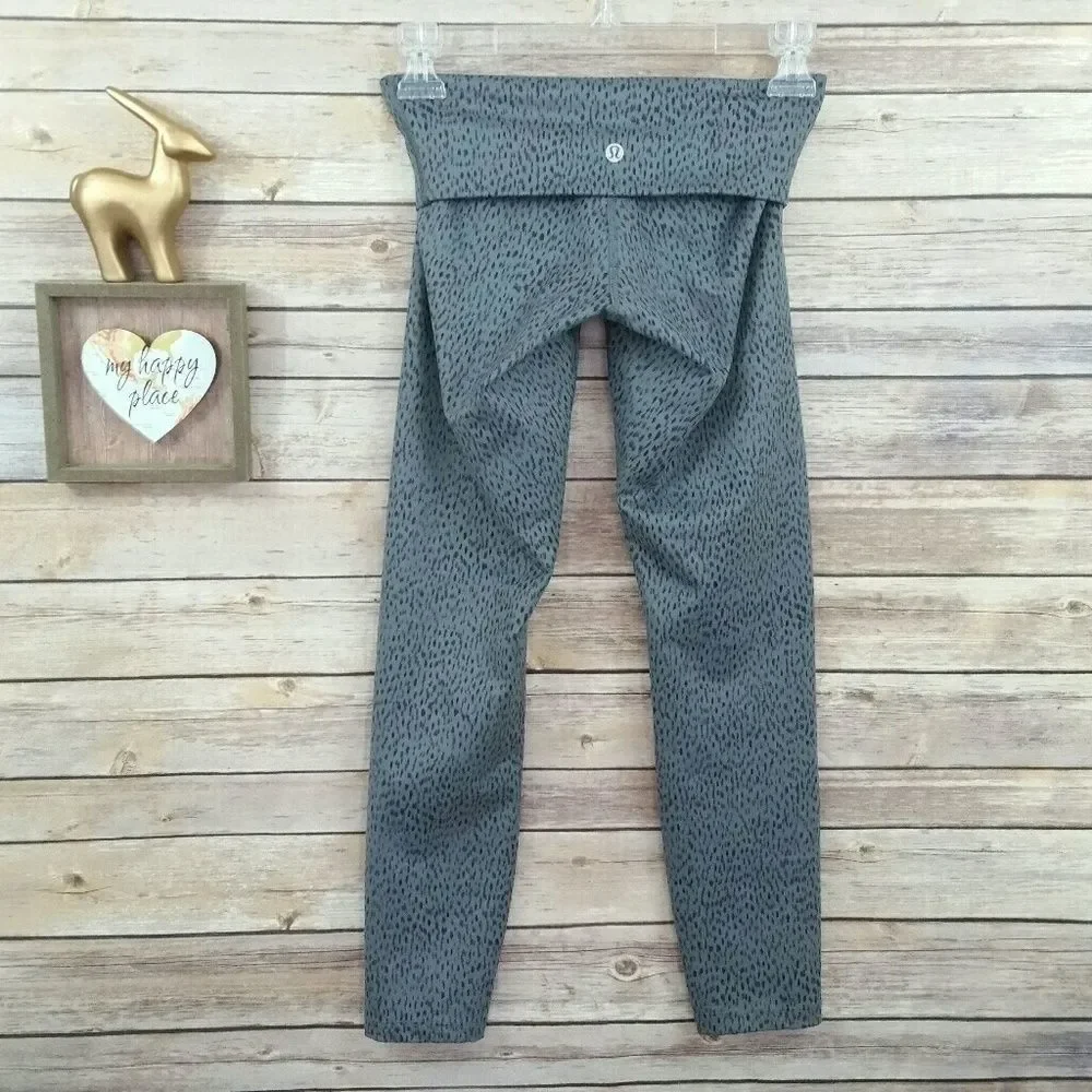 Lululemon Wunder Under Crop II Full-On Luon (Roll Down) Dottie Dash Slate Black - Picture 14 of 15
